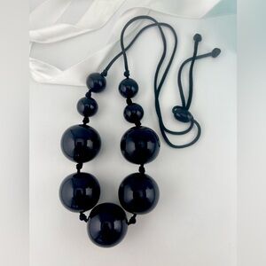 Tiffany & Co. Elsa Peretti Sphere Necklace Blue Lacquered Japanese Hardwood